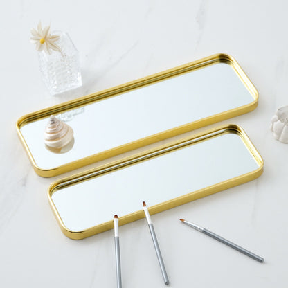 Metallic Glass Mirror Tray Jewelry and Cosmetics Storage Tray