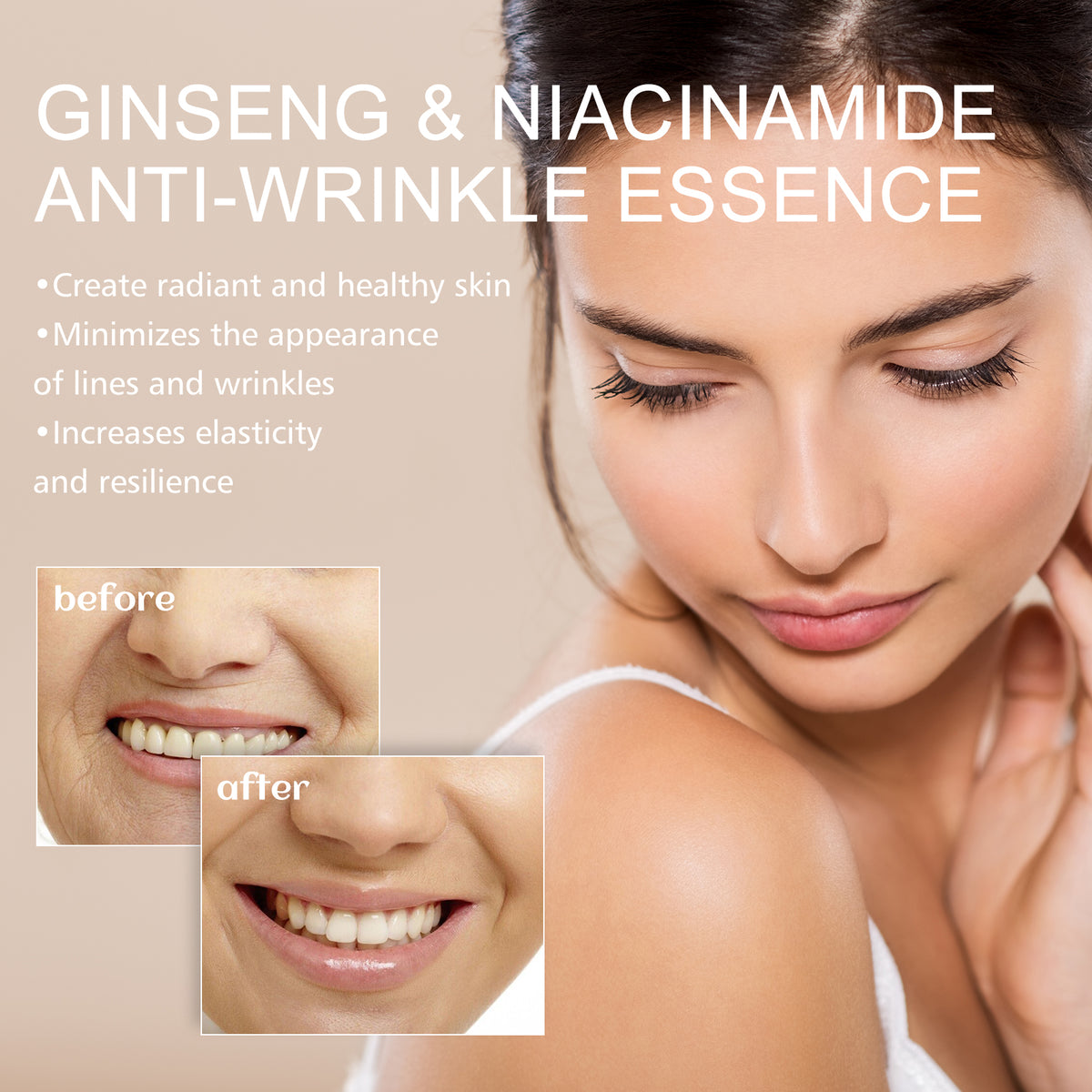EELHOE Ginseng Essence for Fading Fine Lines, Firming Face, and Moisturizing Skin Serum