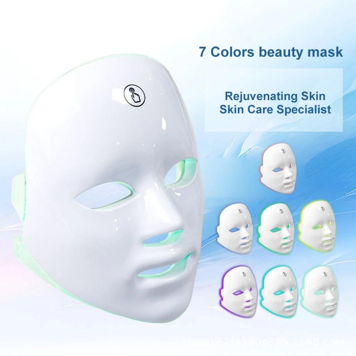 7 Color LED Light Photon Face Mask Neck Rejuvenation Skin Facial Wrinkle Therapy