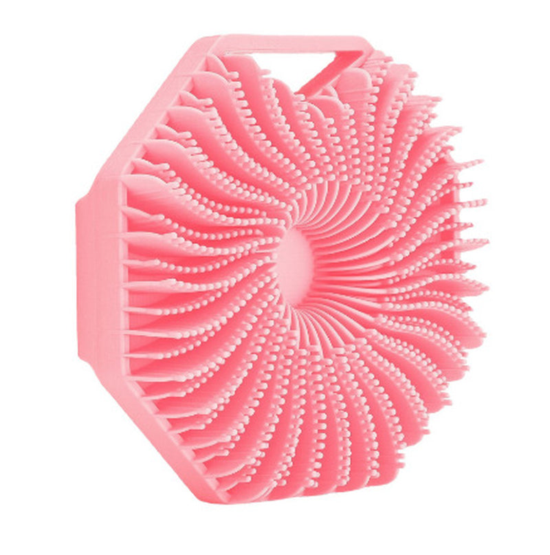 Portable Polygonal Silicone Bath Massage Brush