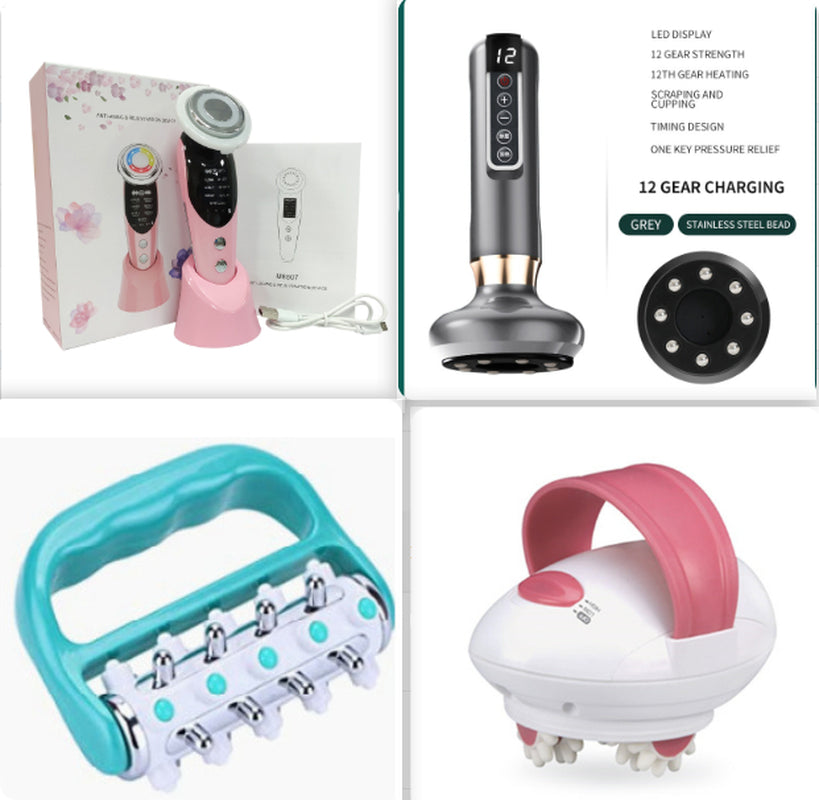7-In-1 Facial Massager EMS Micro-Current Color Light Vibration LED Beauty Purifying Introducer Skin Care Beauty Device