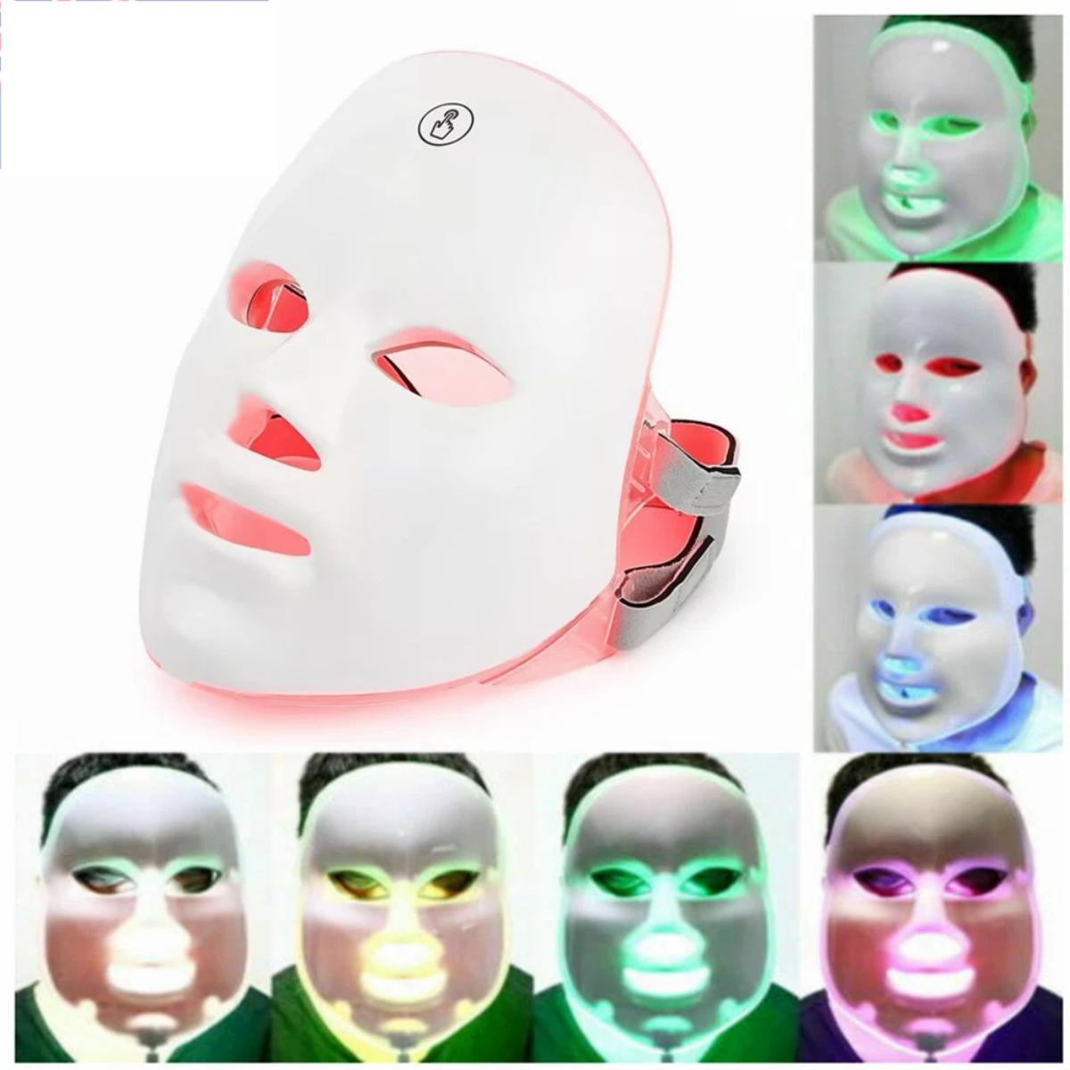 7 Color LED Light Photon Face Mask Neck Rejuvenation Skin Facial Wrinkle Therapy