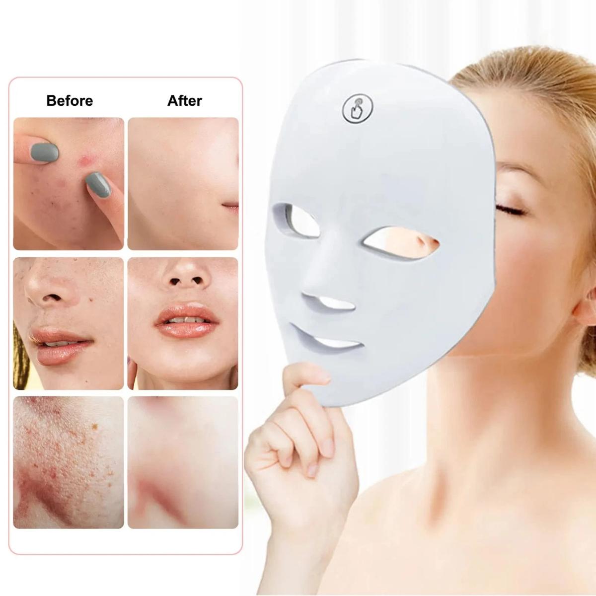 7 Color LED Light Photon Face Mask Neck Rejuvenation Skin Facial Wrinkle Therapy
