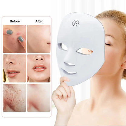 7 Color LED Light Photon Face Mask Neck Rejuvenation Skin Facial Wrinkle Therapy
