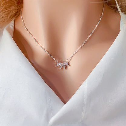 Fashion Jewelry Minimalist Shining Flower Petal Necklace for Women Girls Lotus Flower Pendant Necklace Female Party Anniversary Jewelry Gift
