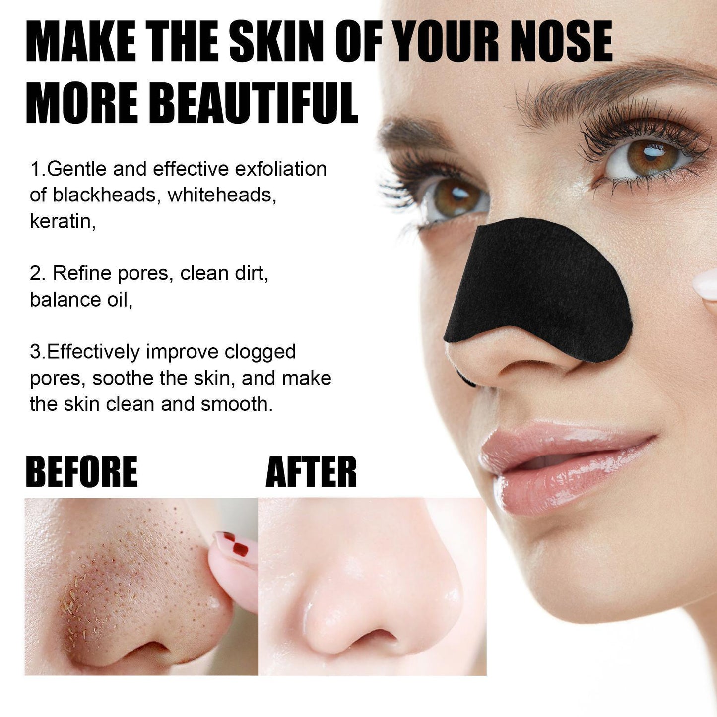 10 Pcs Blackhead Nose Patch Nose Pore Cleansing Strips Deep Cleansing Blackhead Remover Strips for Women Men