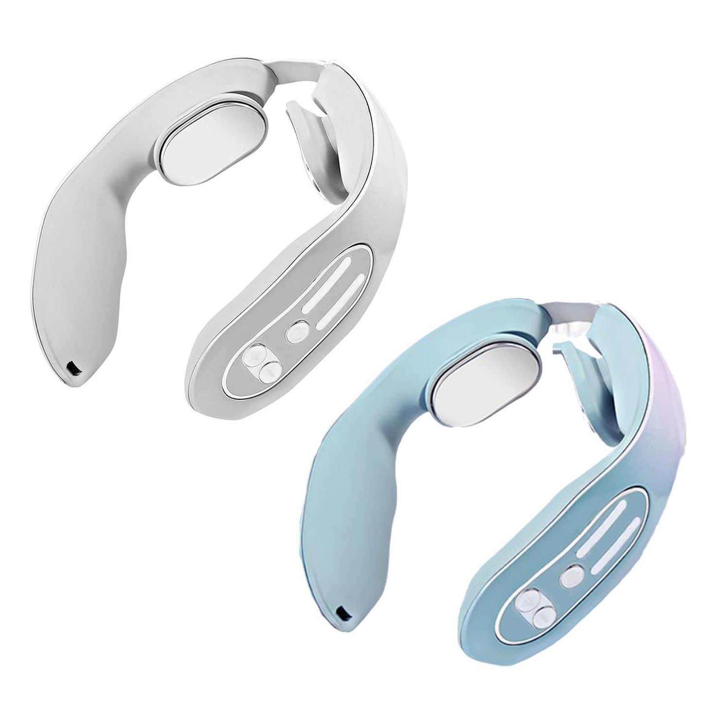 EMS Neck Acupoints Lymphvity Massager Device Intelligent Neck Massager with Heat Blue Hot Design