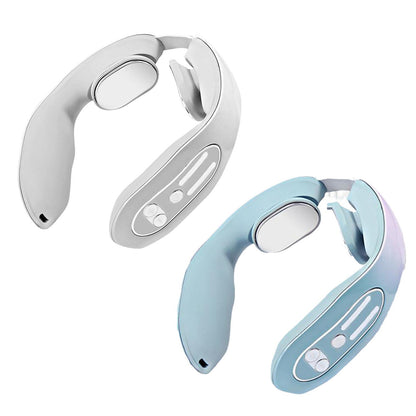 EMS Neck Acupoints Lymphvity Massager Device Intelligent Neck Massager with Heat Blue Hot Design