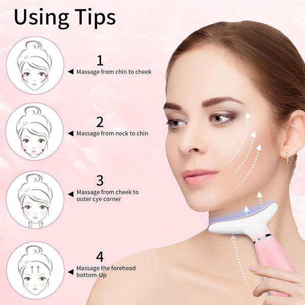 Facial and Neck Massager, Pink Neck Beauty Device