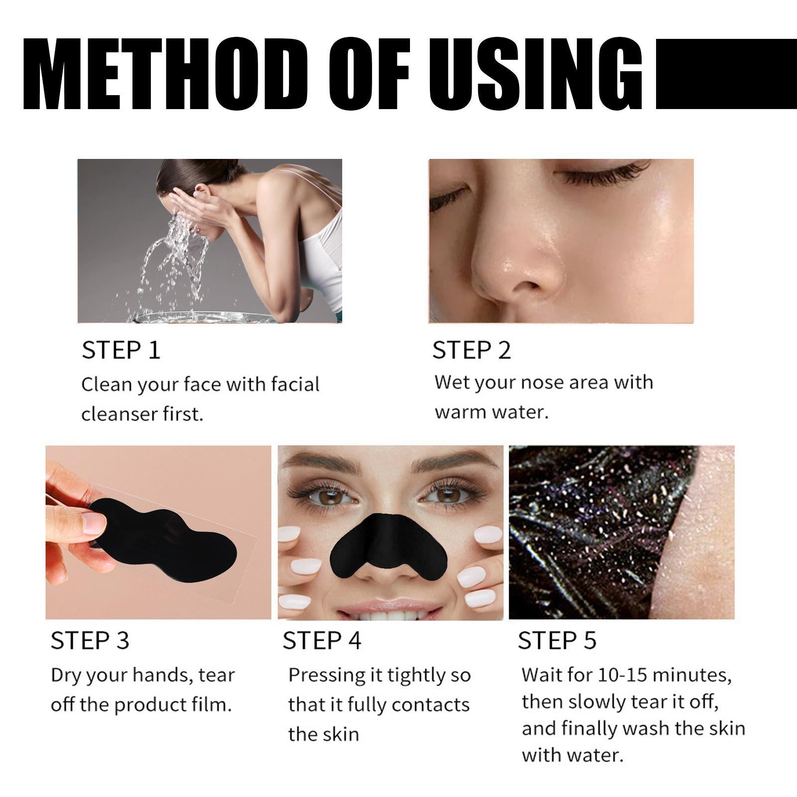 10 Pcs Blackhead Nose Patch Nose Pore Cleansing Strips Deep Cleansing Blackhead Remover Strips for Women Men