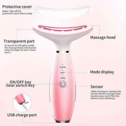 Facial and Neck Massager, Pink Neck Beauty Device