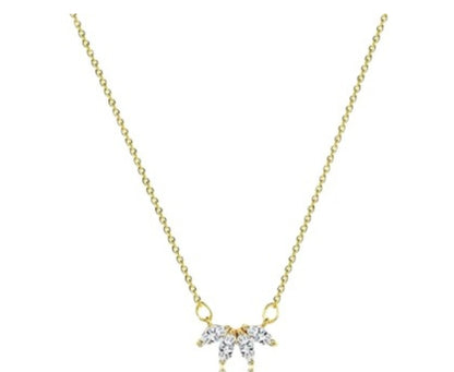 Fashion Jewelry Minimalist Shining Flower Petal Necklace for Women Girls Lotus Flower Pendant Necklace Female Party Anniversary Jewelry Gift