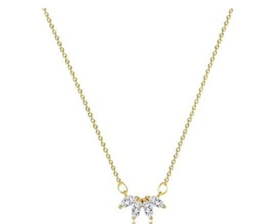 Fashion Jewelry Minimalist Shining Flower Petal Necklace for Women Girls Lotus Flower Pendant Necklace Female Party Anniversary Jewelry Gift
